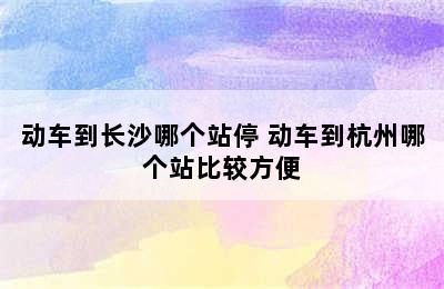 动车到长沙哪个站停 动车到杭州哪个站比较方便